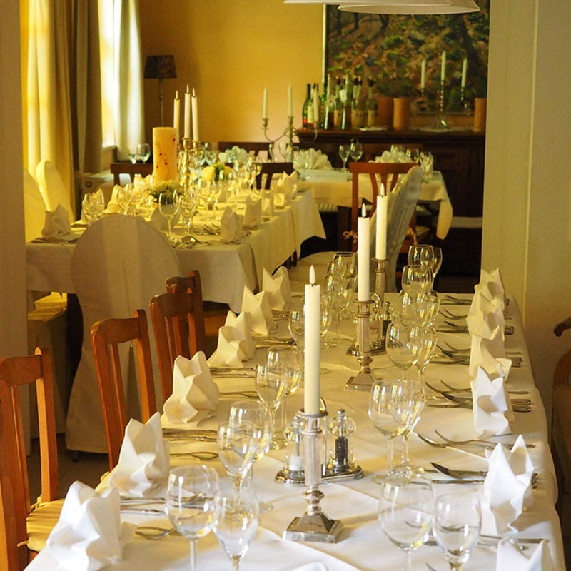 BowLift | Flame-free flickering taper candles with 2 remote controls and timer, real wax 3D wick light window candles battery-operated, Christmas home wedding decor