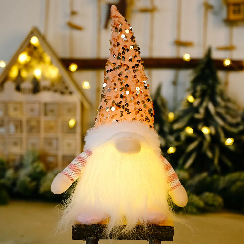 BowLift | Gloeiende Gnome Kerstboomversiering – Handgemaakte Decoratie met Warm LED-licht