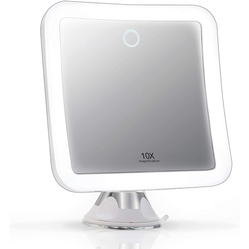 BowLift | GlowView 10X Lighted Magnifying Mirror with LED & Suction Mount – Portable Makeup Mirror