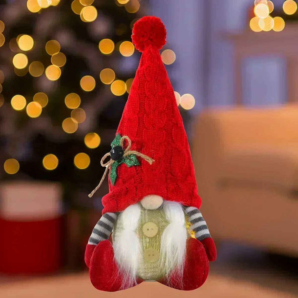 BowLift | Christmas Gnome Decoration | LED Night Light | Warm Glow Holiday Ornament