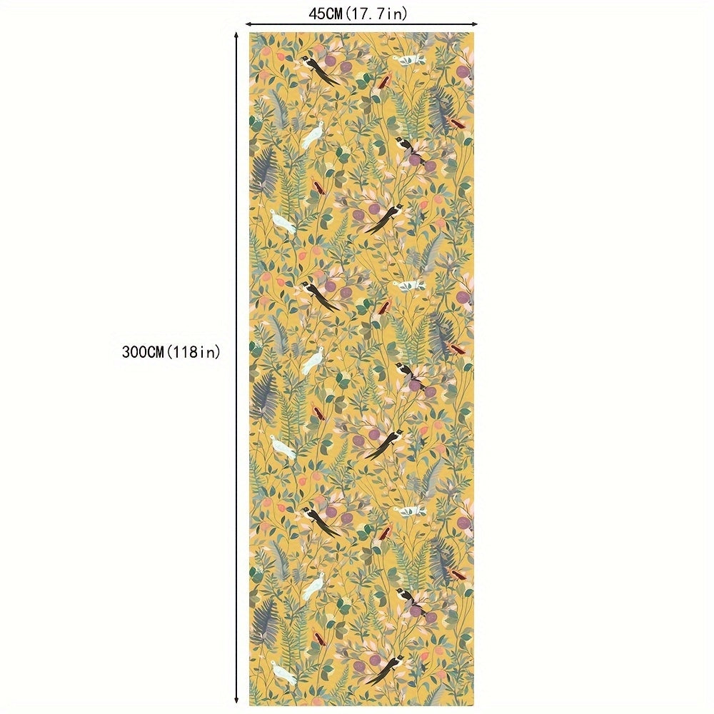 BowLift | Golden Canopy Bird and Leaf Peelable Wallpaper