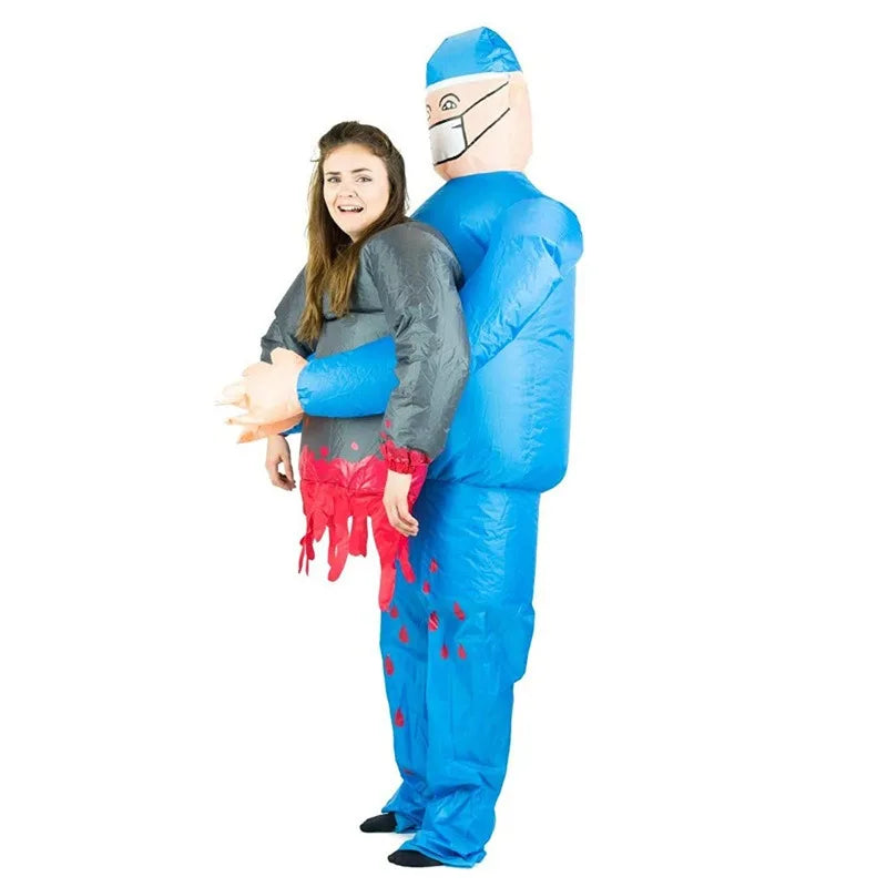 BowLift | Inflatable Halloween Surgeon Costume with Ghost – Funny & Creepy Adult Costume
