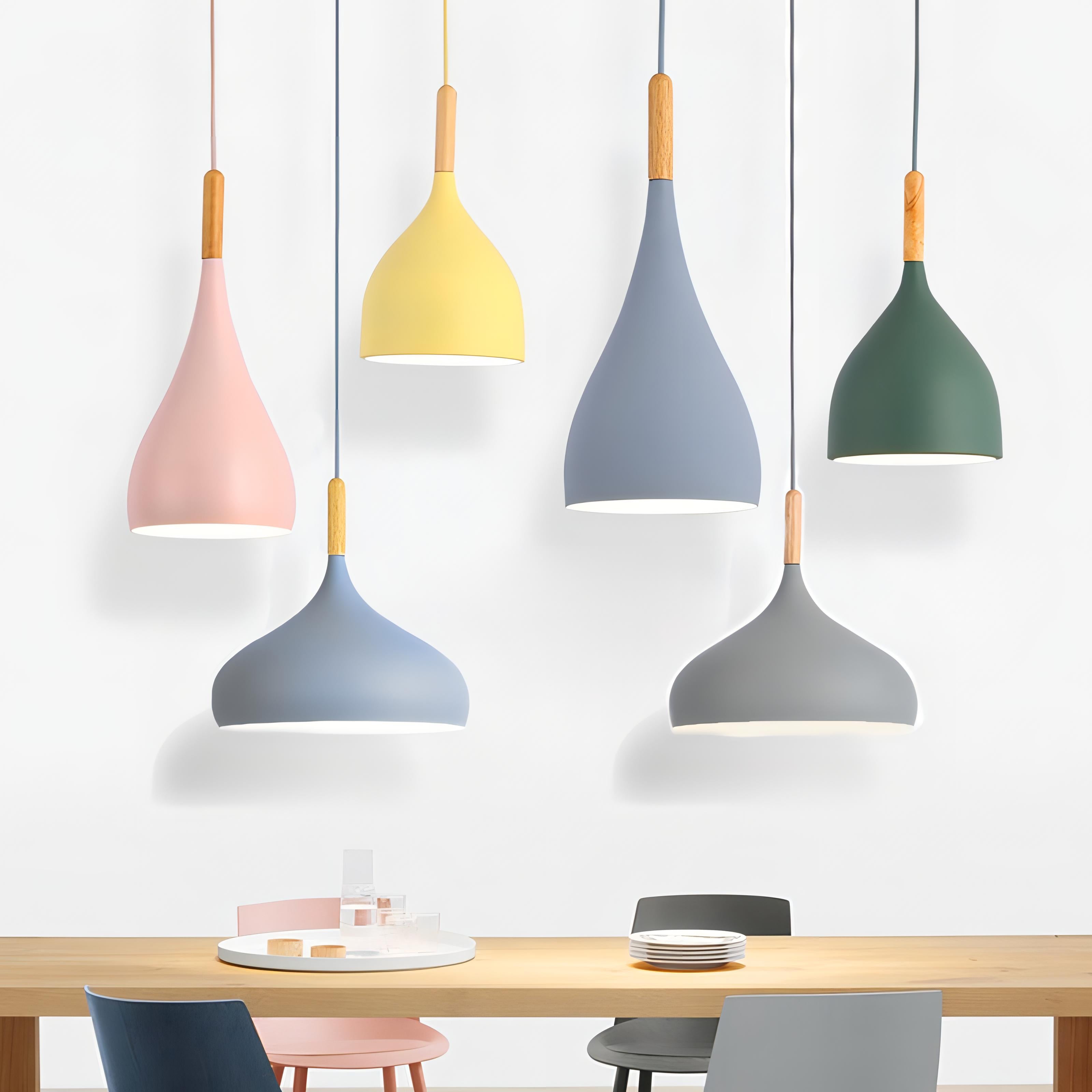 BowLift | Talon - Modern Drop-Shaped Wooden Pendant Light Scandinavian Ceiling Light