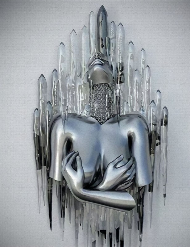 BowLift | Metal Figure Statues Styles Abstract Canvas Painting Couples Wall Art Love Sculpture Poster Print Home Decor Living Room Gifts