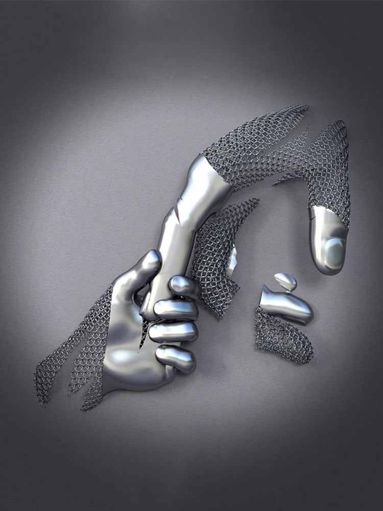 BowLift | Metal Figure Statues Styles Abstract Canvas Painting Couples Wall Art Love Sculpture Poster Print Home Decor Living Room Gifts