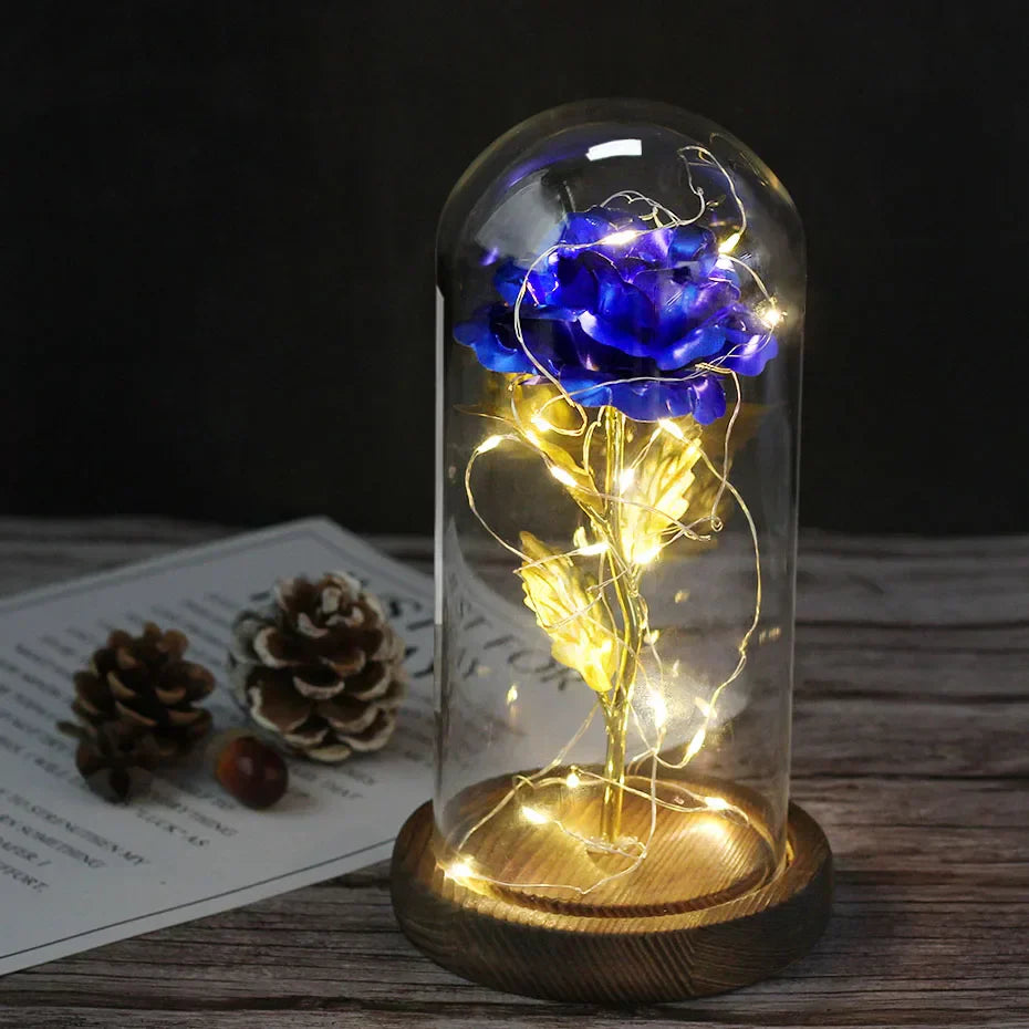 BowLift | Eternal Rose in Glass Dome | Handpicked, LED Lit & Ideal for Romantic Gifts and Home Decor