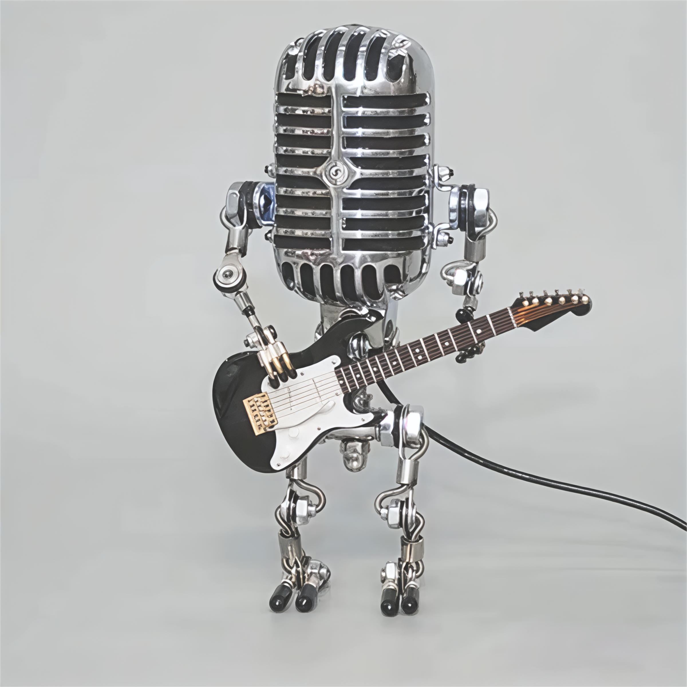 BowLift | Table Lamp Robot Sculpture Metal Guitar Light