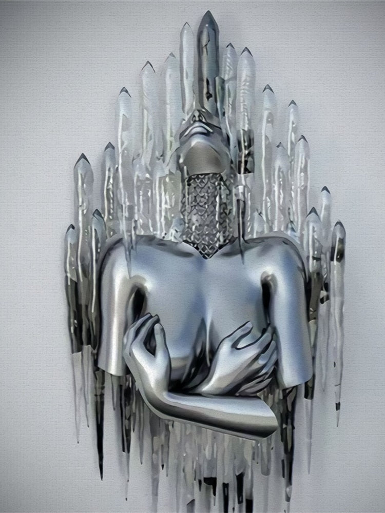 BowLift | Metal Figure Statues Styles Abstract Canvas Painting Couples Wall Art Love Sculpture Poster Print Home Decor Living Room Gifts