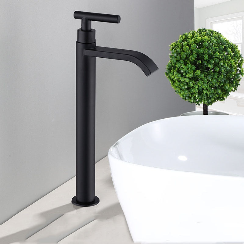 BowLift | Matte black cold water single faucets for sink installation