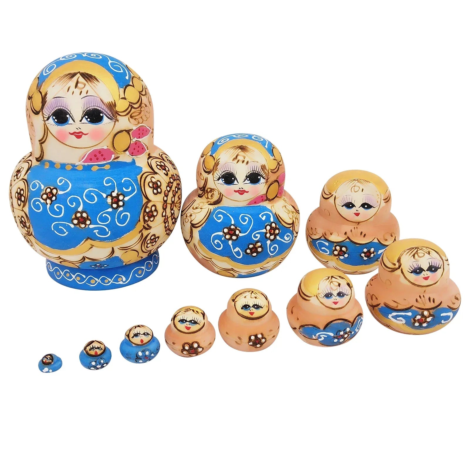 BowLift | 10 pieces/set wooden Russian matryoshka dolls