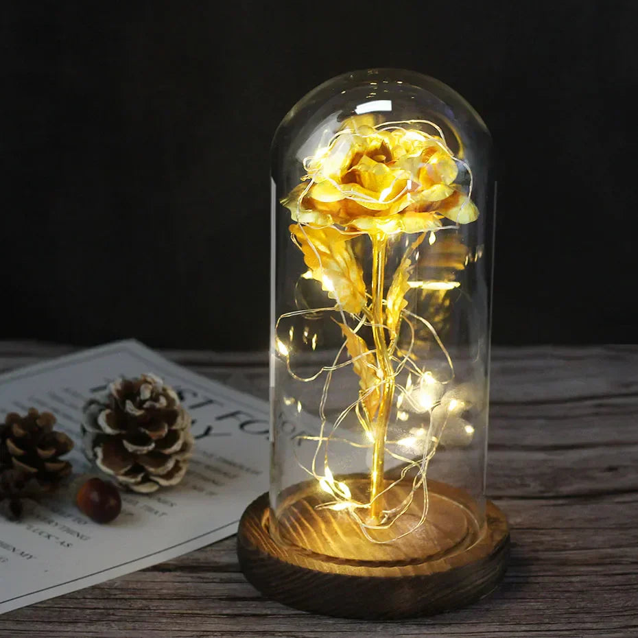 BowLift | Eternal Rose in Glass Dome | Handpicked, LED Lit & Ideal for Romantic Gifts and Home Decor
