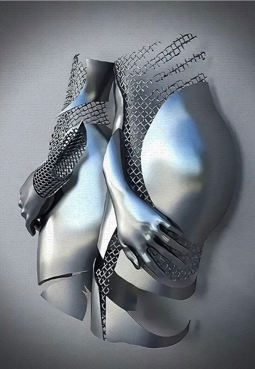 BowLift | Metal Figure Statues Styles Abstract Canvas Painting Couples Wall Art Love Sculpture Poster Print Home Decor Living Room Gifts