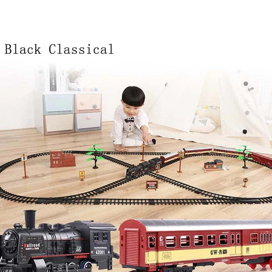BowLift | Deluxe 39-Piece HO Scale Model Train Set with Real Smoke, Lights & Oval Track