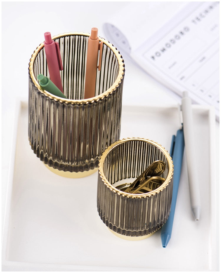 BowLift | Elise Gold Foil Glass Makeup Halter & Organizer