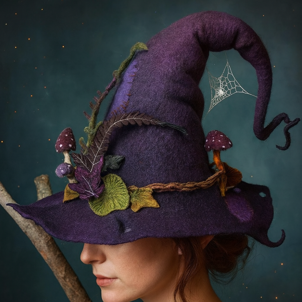 BowLift | Halloween Costume Felt Witch Hat Handmade Merino Wool Party Accessory