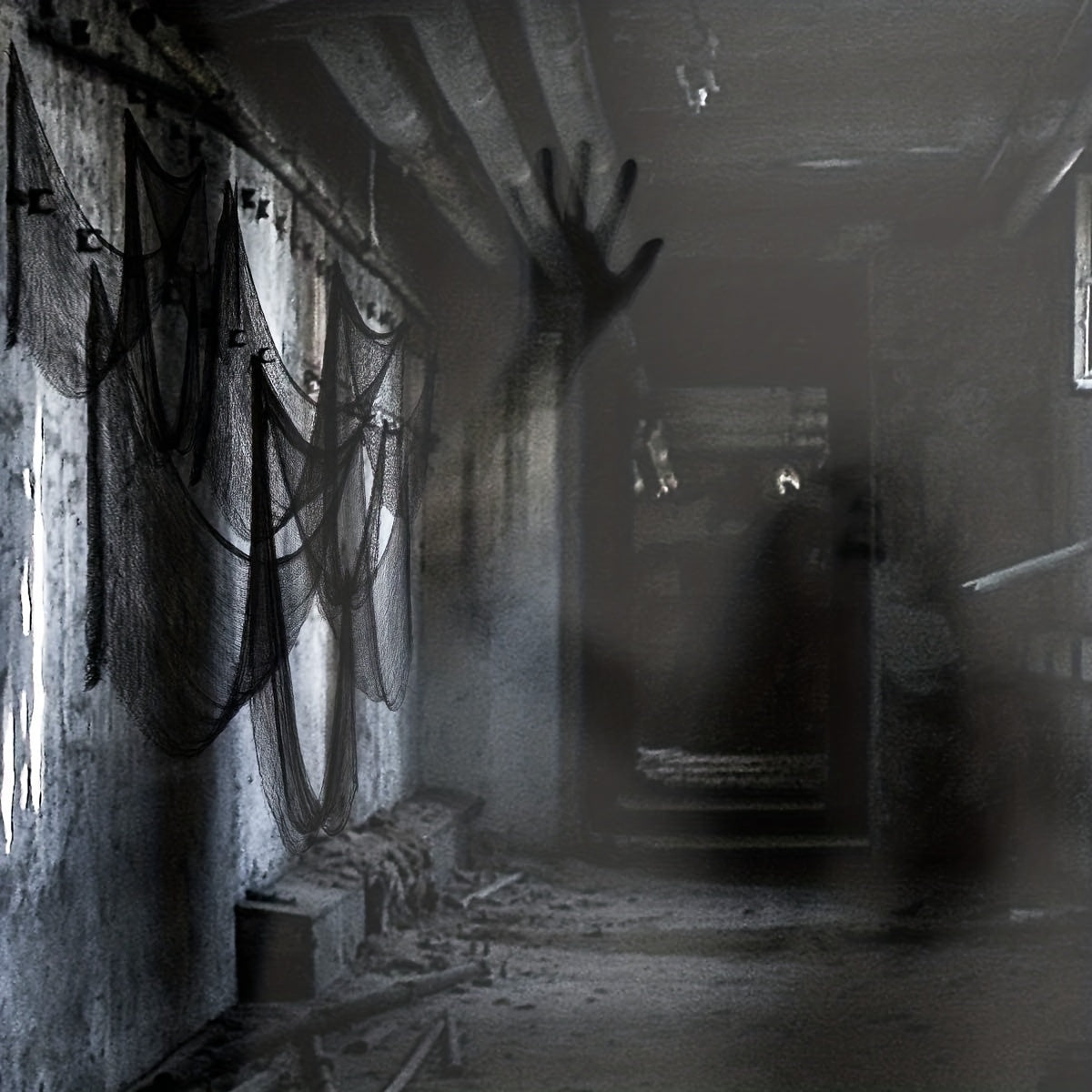 BowLift | Halloween Black Fabric Hanging Decoration – Polyester Spooky Decor