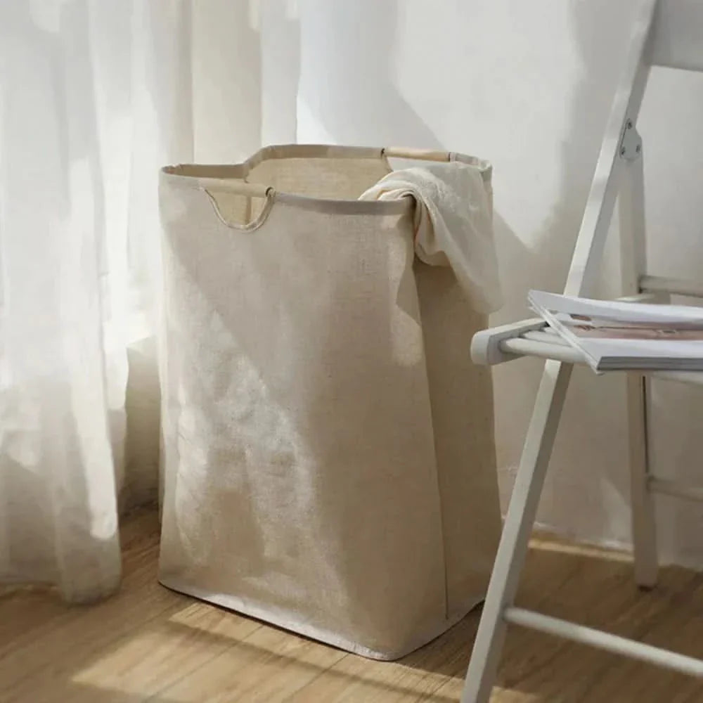 BowLift | Foldable Cotton Linen Laundry Basket (Japanese Style)