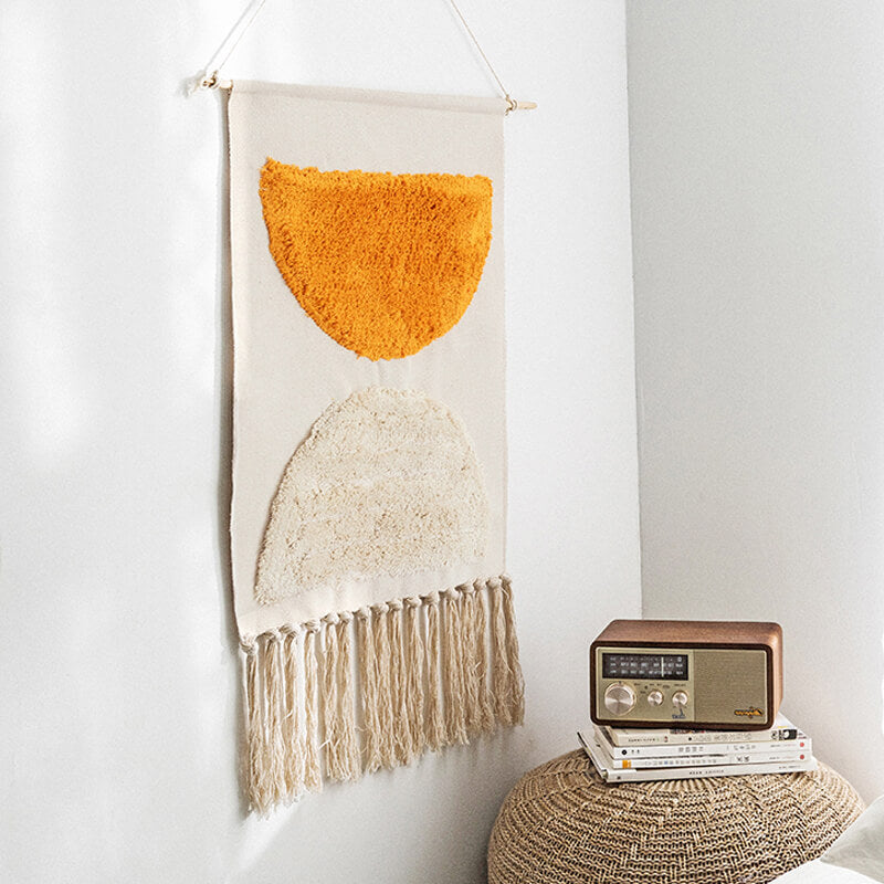 BowLift | Handwoven geometric pattern tassel wall hanging