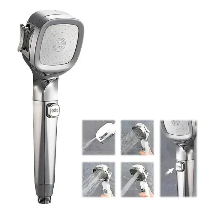 BowLift | Handheld shower with 4 spray modes & stop button – High pressure