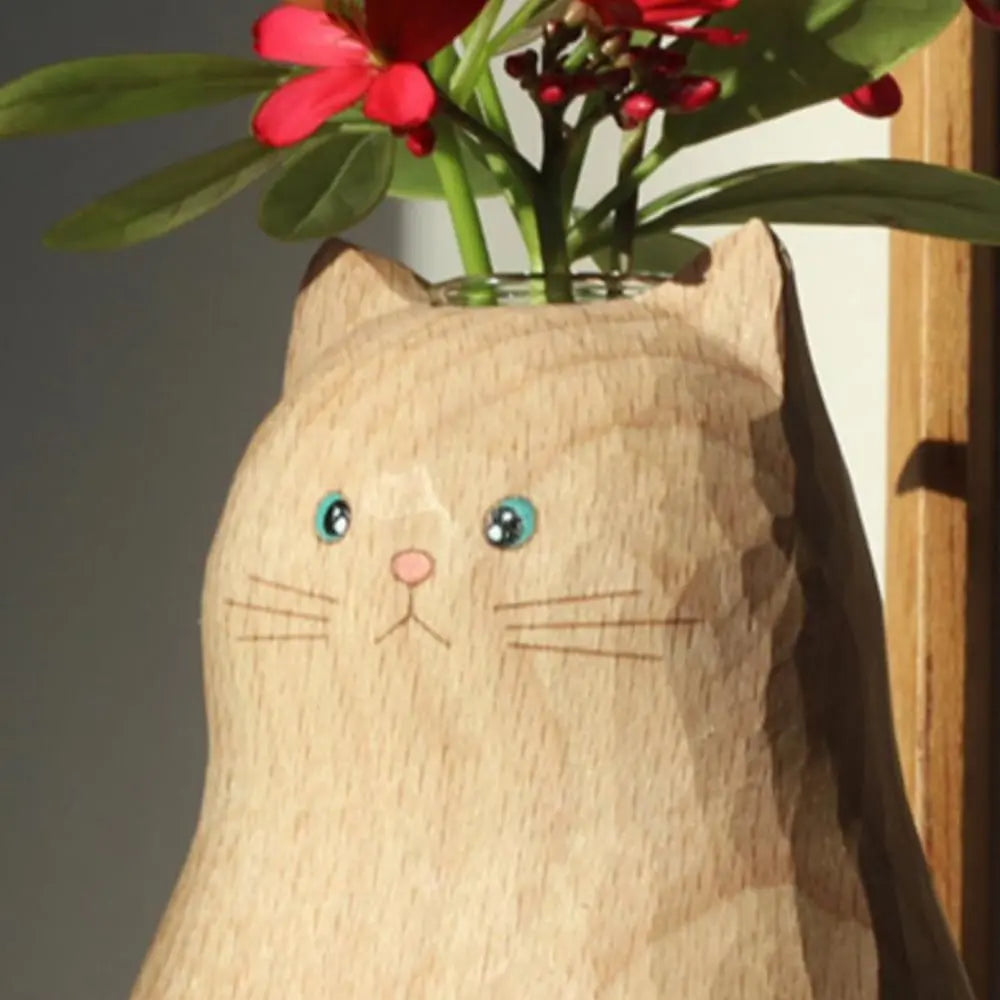 BowLift | Handmade cat vase made of wood – Unique & Eco-friendly decor