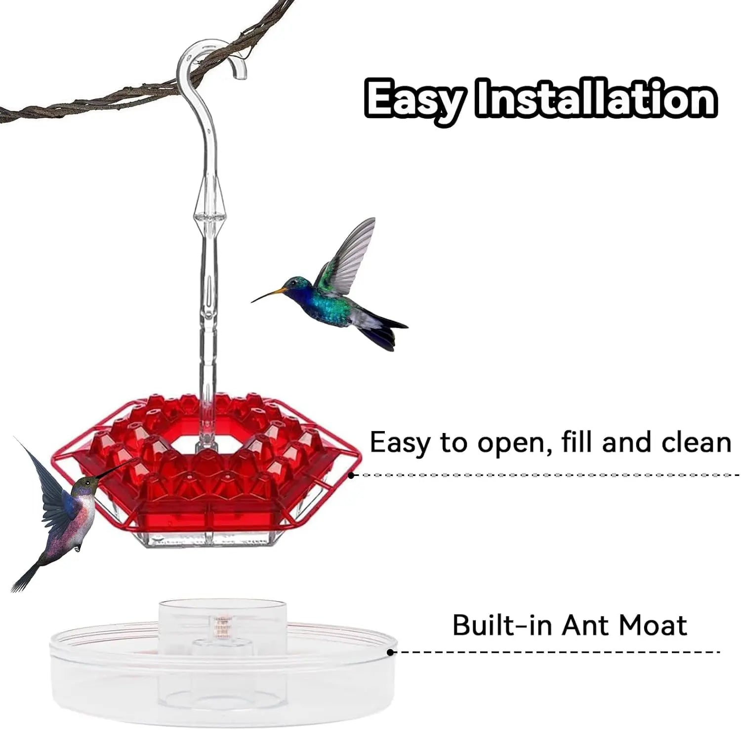 BowLift | Hanging Nectar Dispenser – Attracts Hummingbirds & Keeps Insects Away