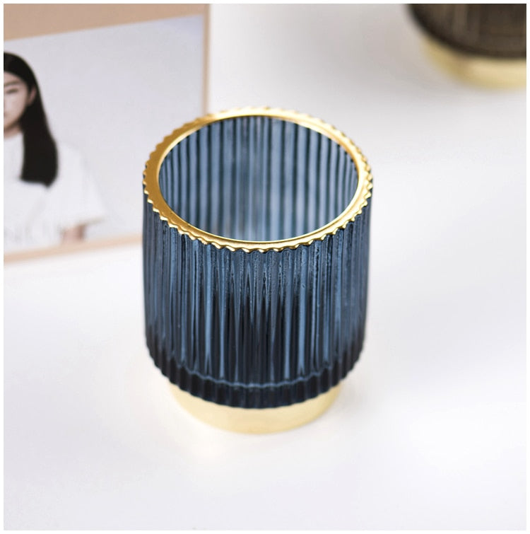 BowLift | Elise Gold Foil Glass Makeup Halter & Organizer