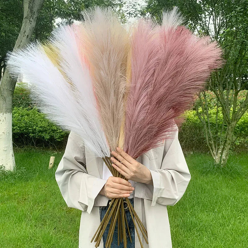 BowLift | 5 pieces 100 cm Artificial Pampas Grass Dried Flower Bouquet Wedding Party Decoration Home Room DIY Artificial Plants Decoration Supplies