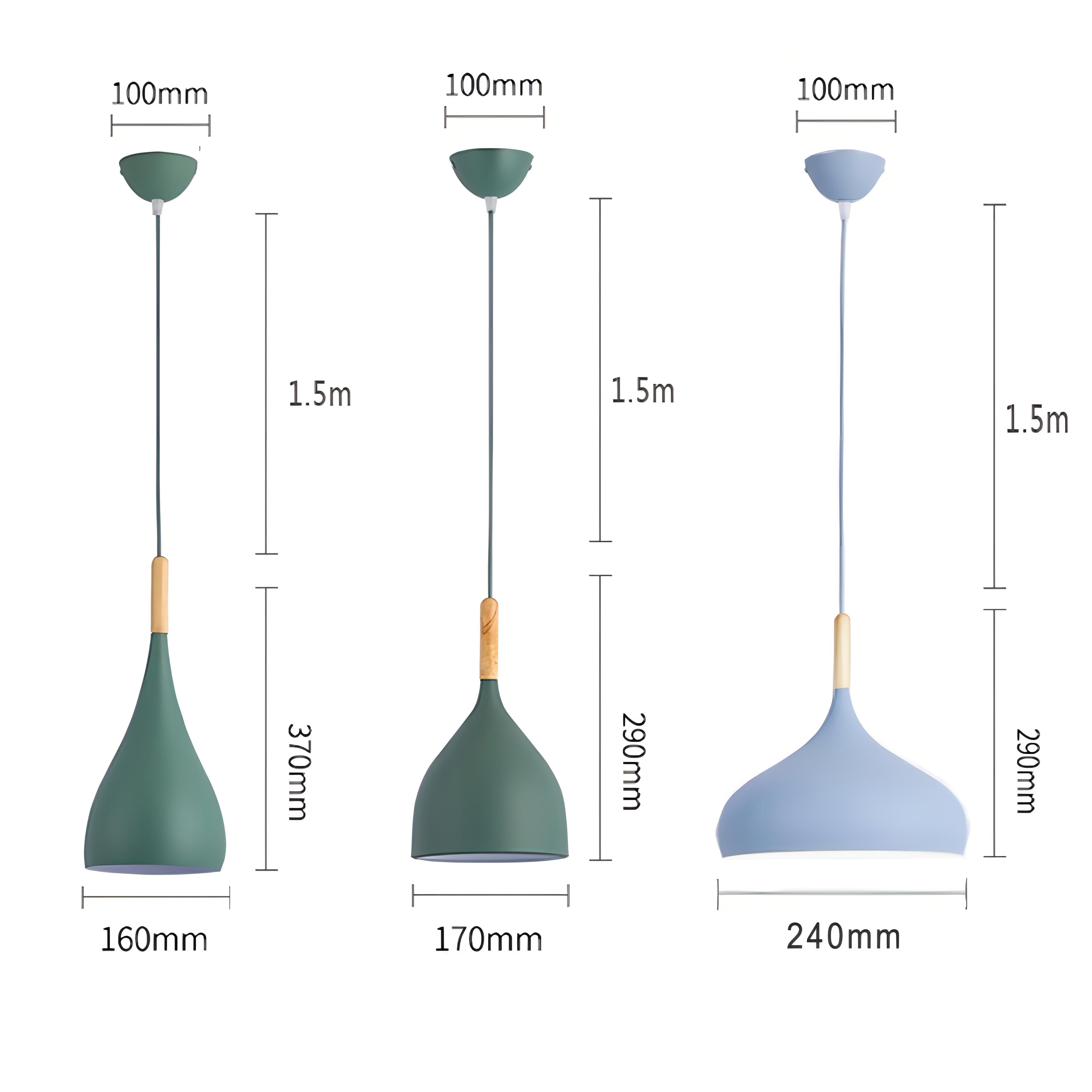 BowLift | Talon - Modern Drop-Shaped Wooden Pendant Light Scandinavian Ceiling Light