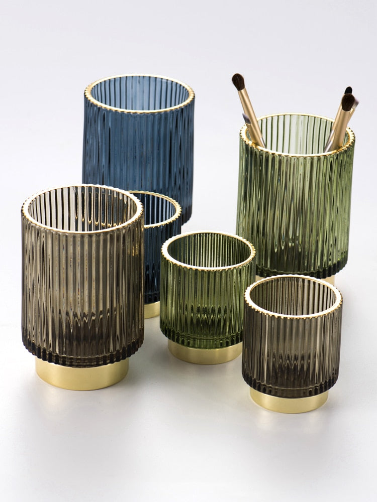 BowLift | Elise Gold Foil Glass Makeup Halter & Organizer