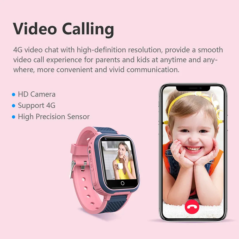 BowLift | LT21 4G Kids Smartwatch with GPS, WiFi, Video Call, SOS, IP67 waterproof - Kids safety tracker and location monitoring cell phone watch