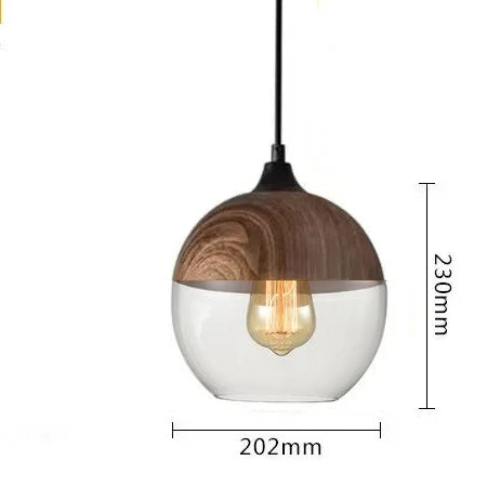 BowLift | EternaGlow Pendant Light made of Glass and Wood | Elegant Design for Your Home