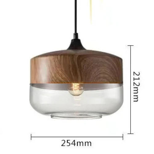 BowLift | EternaGlow Pendant Light made of Glass and Wood | Elegant Design for Your Home