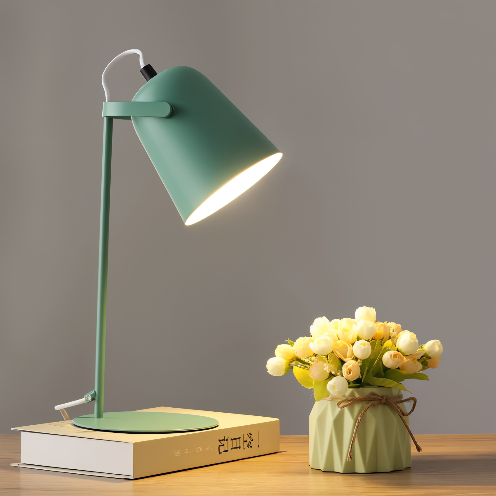 BowLift | Macaron Table Lamp - Nordic Yellow Desk Lamp - Adjustable Lamp