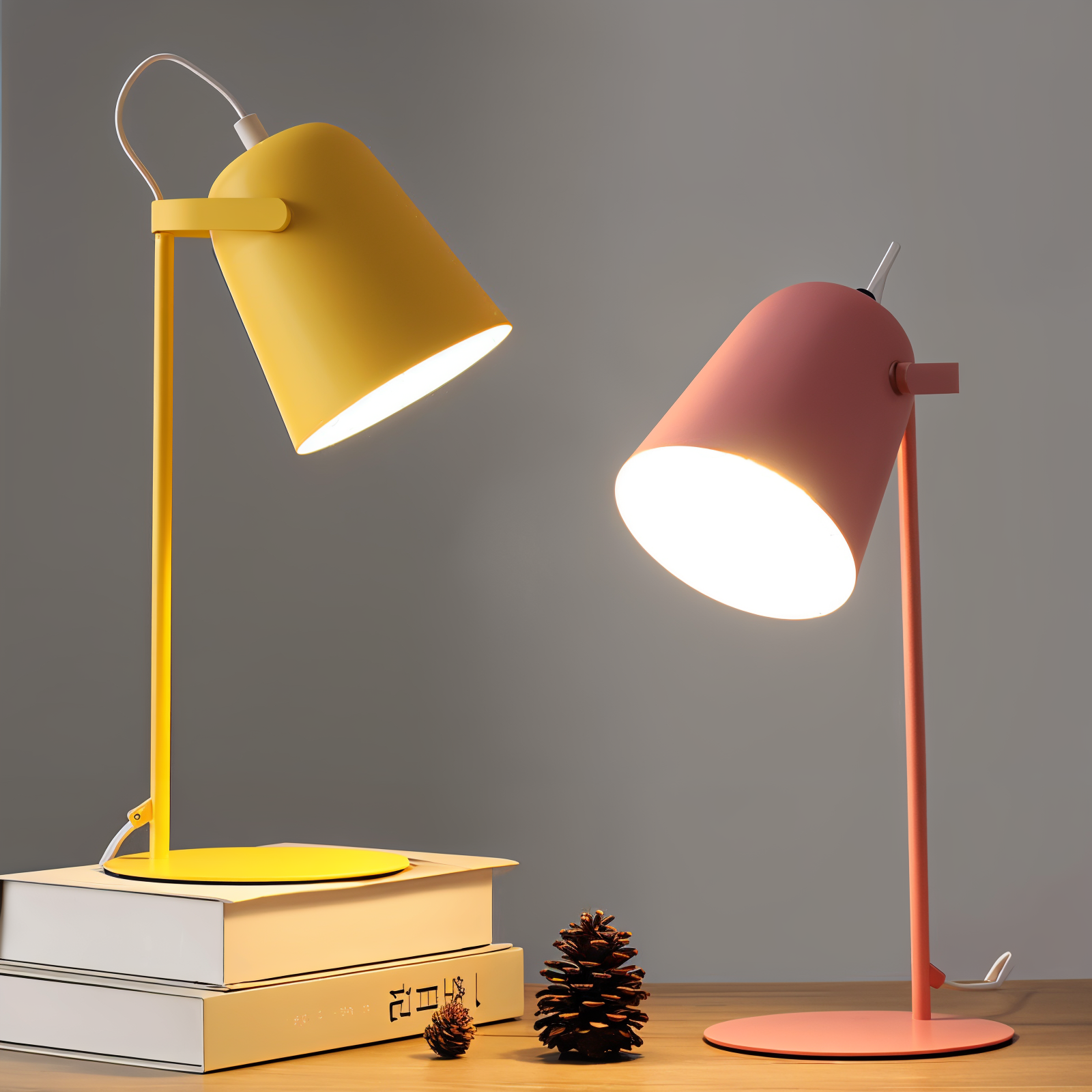 BowLift | Macaron Table Lamp - Nordic Yellow Desk Lamp - Adjustable Lamp