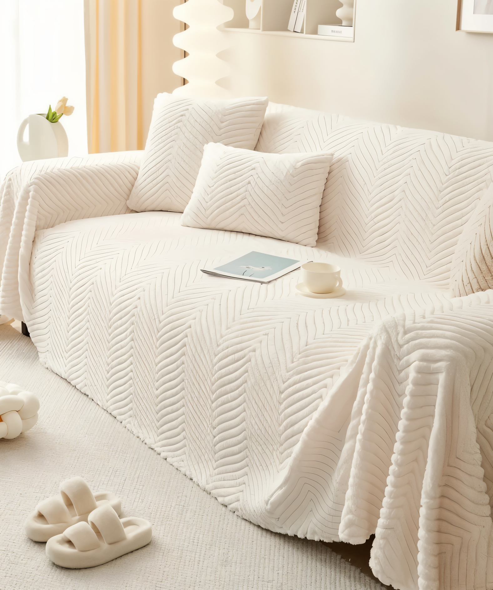 BowLift | LuxuraWrap Sofa Cover – Non‑Slip Pet‑Friendly Couch Protector