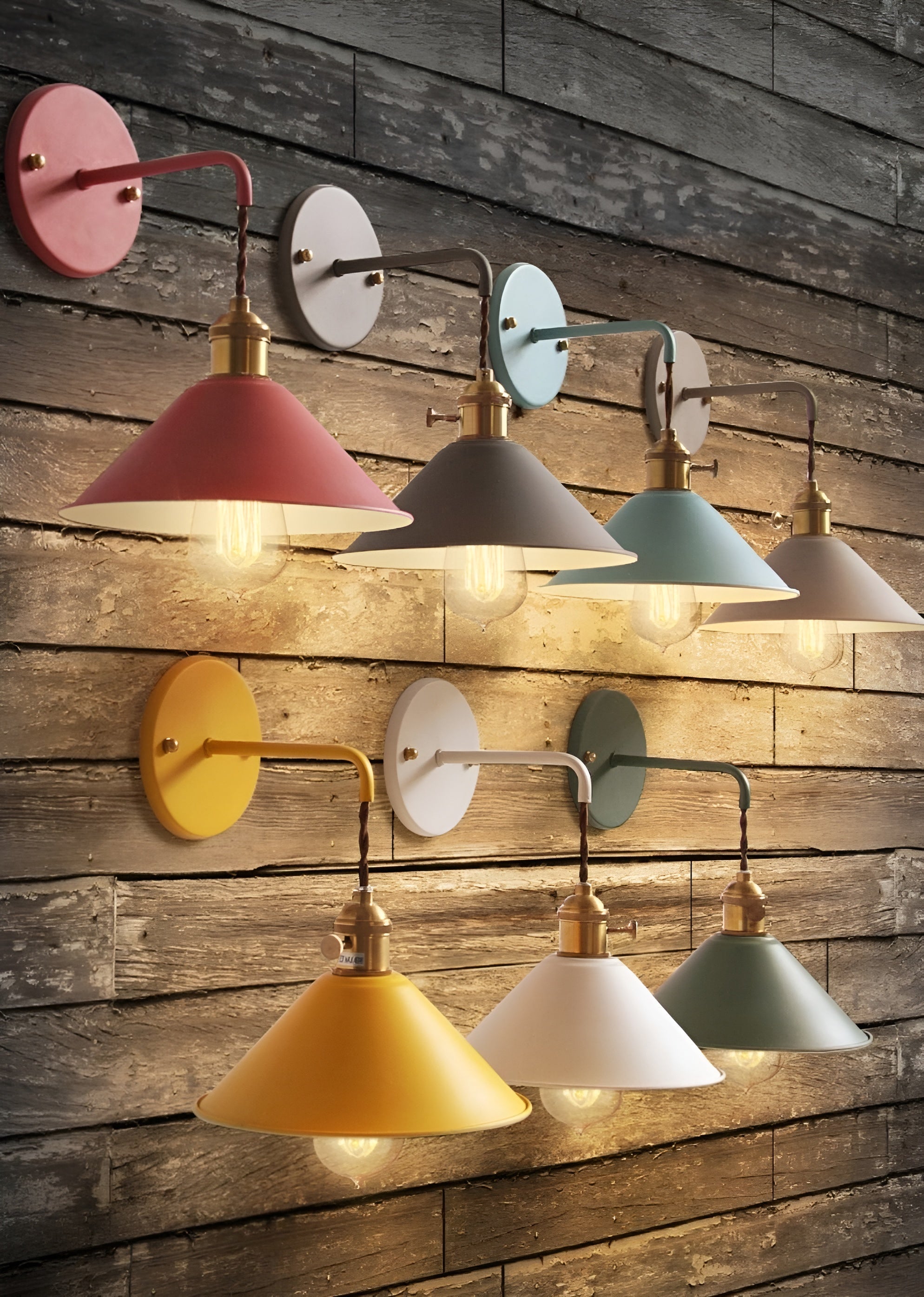 BowLift | Retro Vintage Wall Lamp - Vintage-inspired Cone Metal Wall Lamp