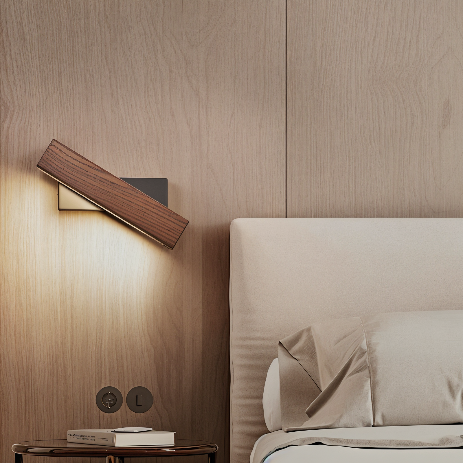 BowLift | TwistLED Wall Lamp - 360° rotatable rectangular LED wall lamp made of wood