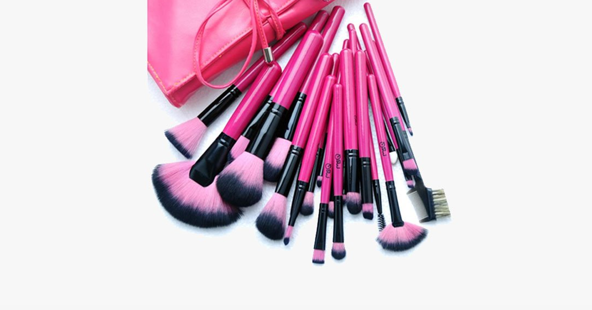 BowLift | Hot Pink 24-Piece Makeup Brush Set