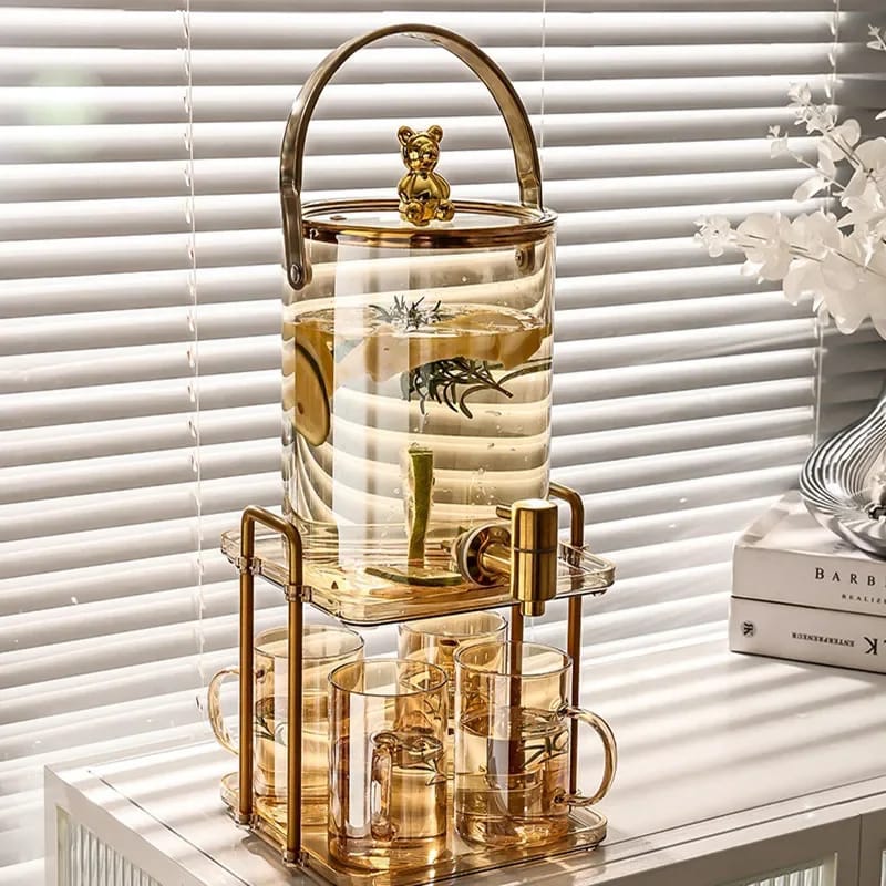 BowLift | Glass juice dispenser with 4 cups