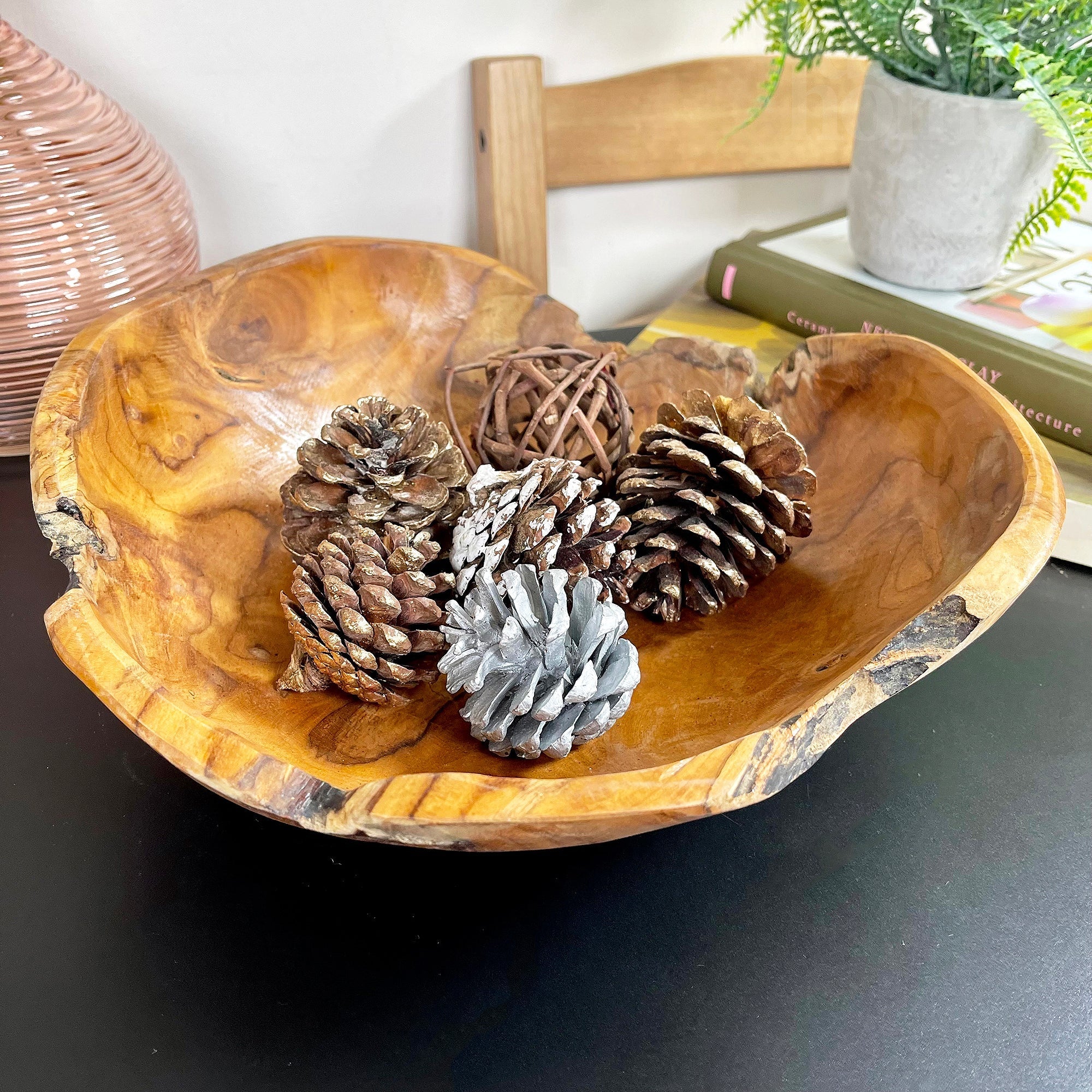 BowLift | Teak Root Wood Decorative Bowl 30cm