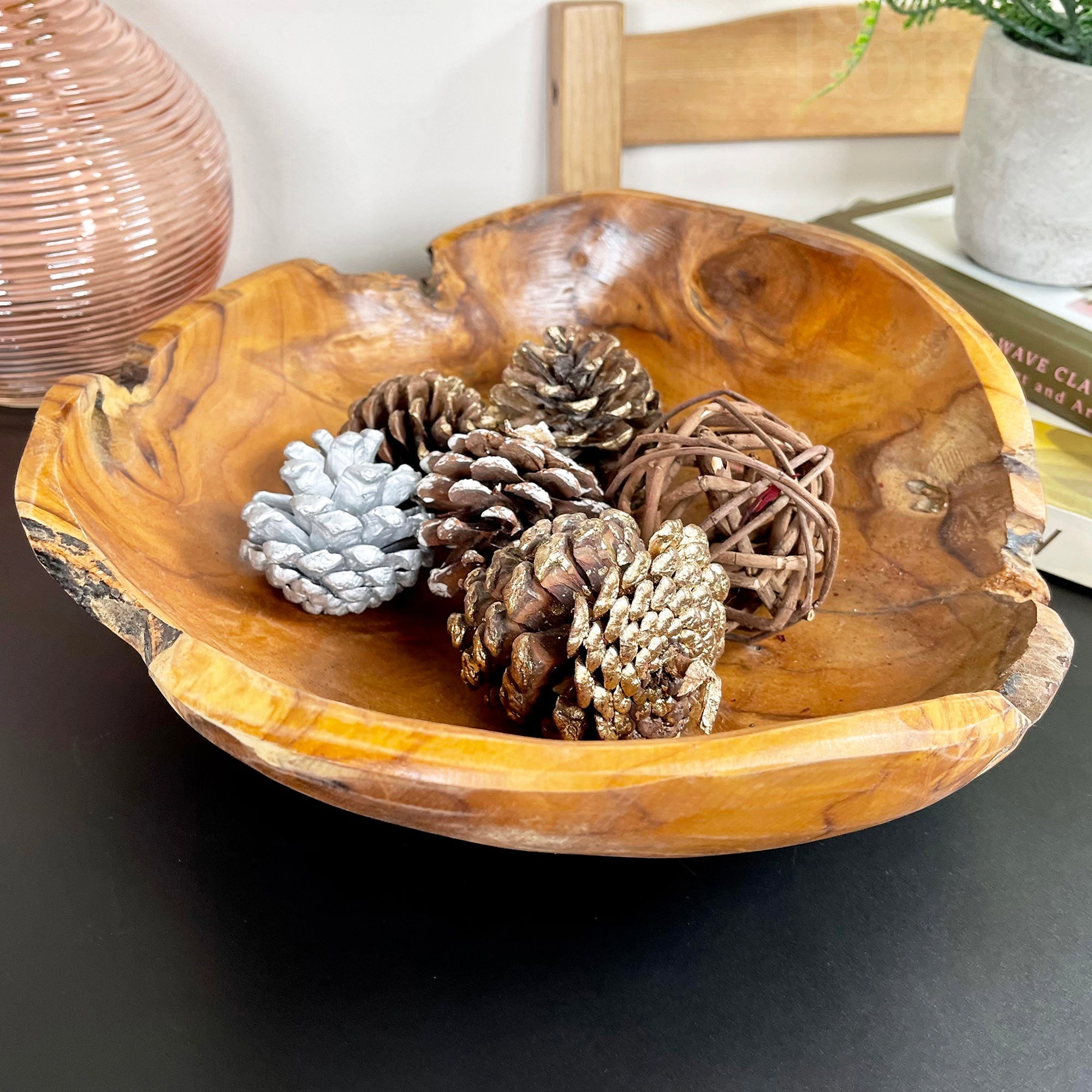BowLift | Teak Root Wood Decorative Bowl 30cm