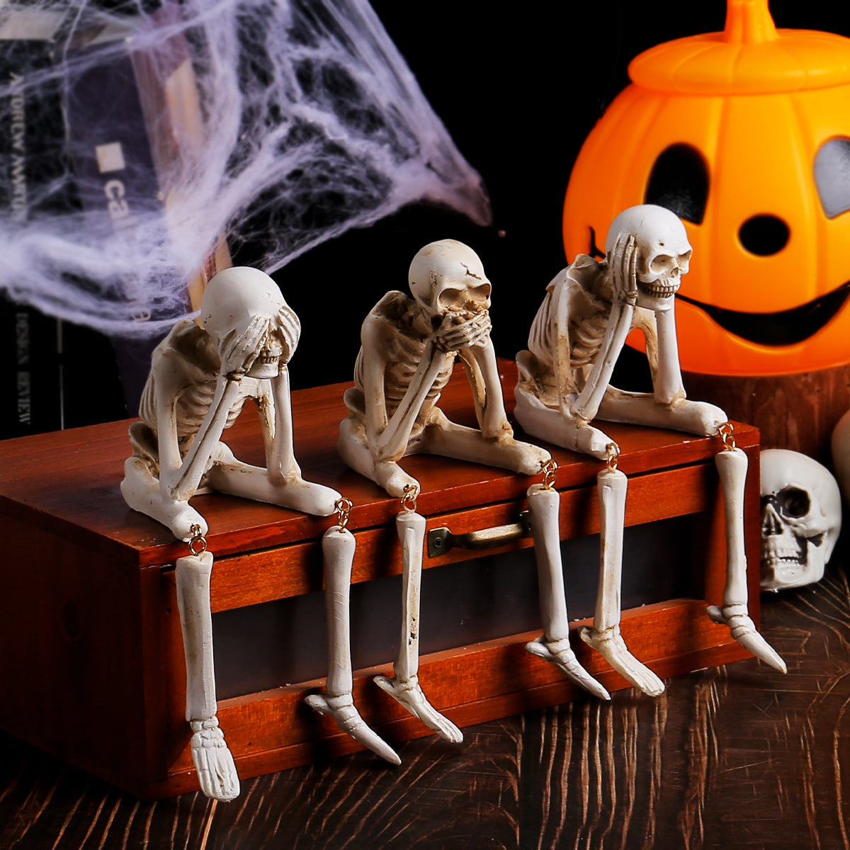 BowLift | HauntTrio Boneyard Halloween Skeleton Ornaments (Set of 3)