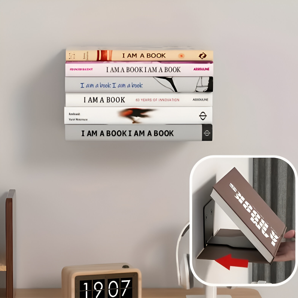 BowLift | Invisible Floating Bookshelves – Wall-Mounted Book Organisers & Stylish Space-Saving Wall Racks