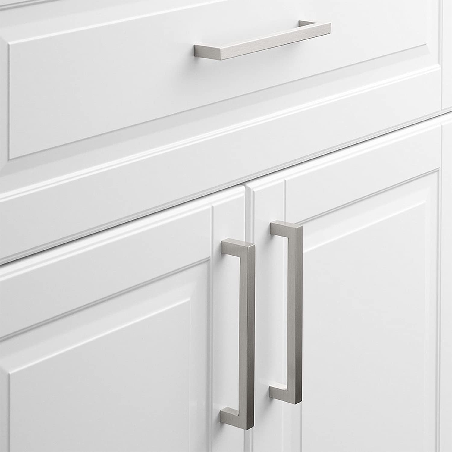 BowLift | Kitchen cabinet pulls brushed nickel stainless steel cabinet handles