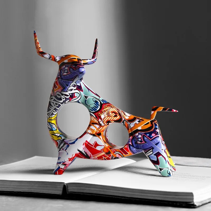 BowLift | Art Colorful Bull Sculpture