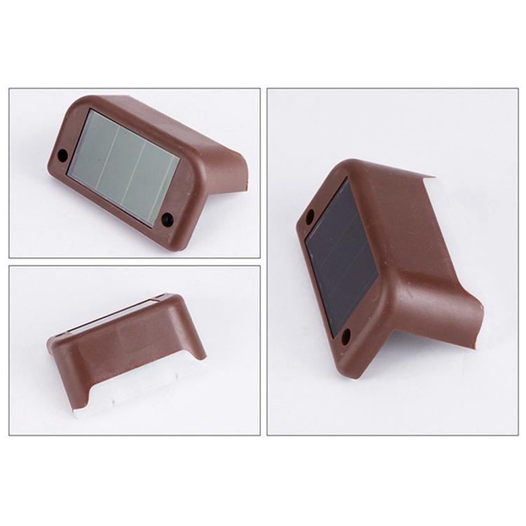 BowLift | 12 PCS Solar Powered LED Outdoor Step Light IP65 Waterproof Garden Lamp, Warm White Light (Brown)