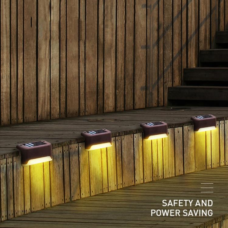 BowLift | 12 PCS Solar Powered LED Outdoor Step Light IP65 Waterproof Garden Lamp, Warm White Light (Brown)