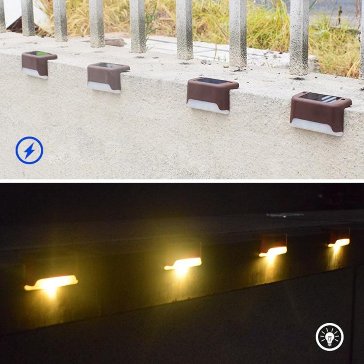 BowLift | 12 PCS Solar Powered LED Outdoor Step Light IP65 Waterproof Garden Lamp, Warm White Light (Brown)