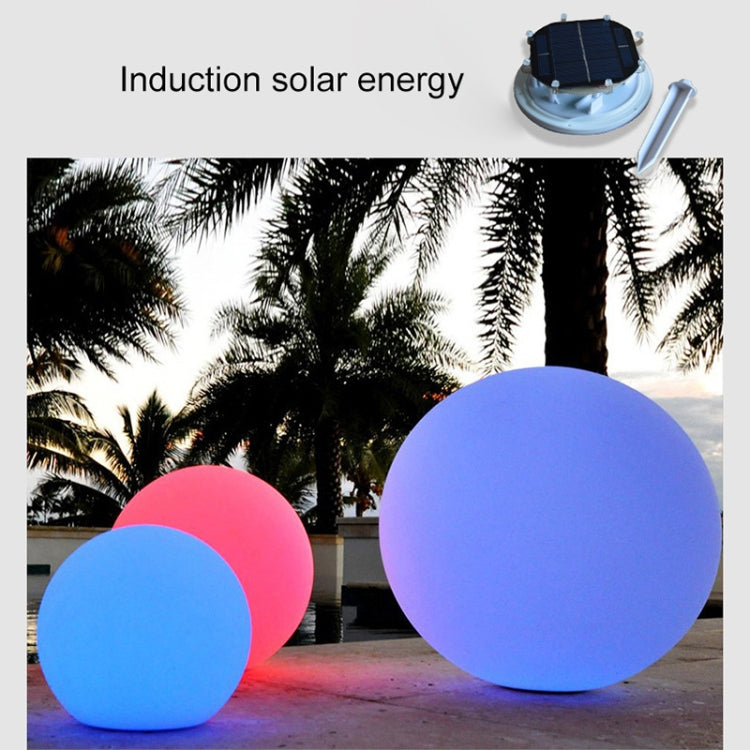 BowLift | LEH-42321 40cm Round Ball Solar Power Lamp, Floating Garden Color Changing LED Light with 0.7W Monocrystalline Silicon Solar Panel & Remote Control (White)
