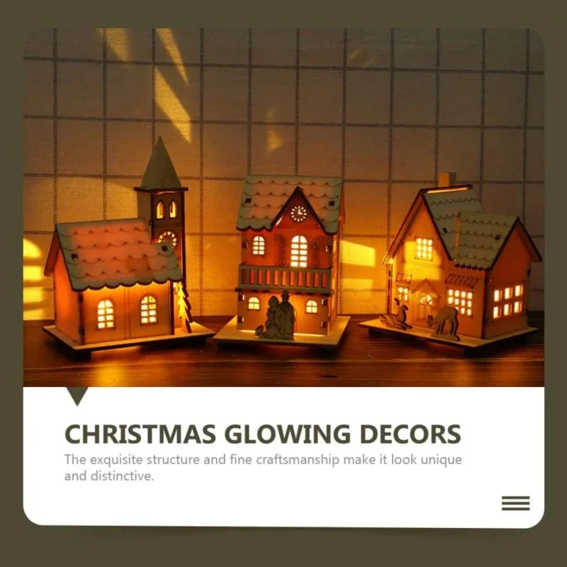BowLift | Houten Kerstdorp Huisje met LED Verlichting – DIY Kerstdecoratie met Batterijen